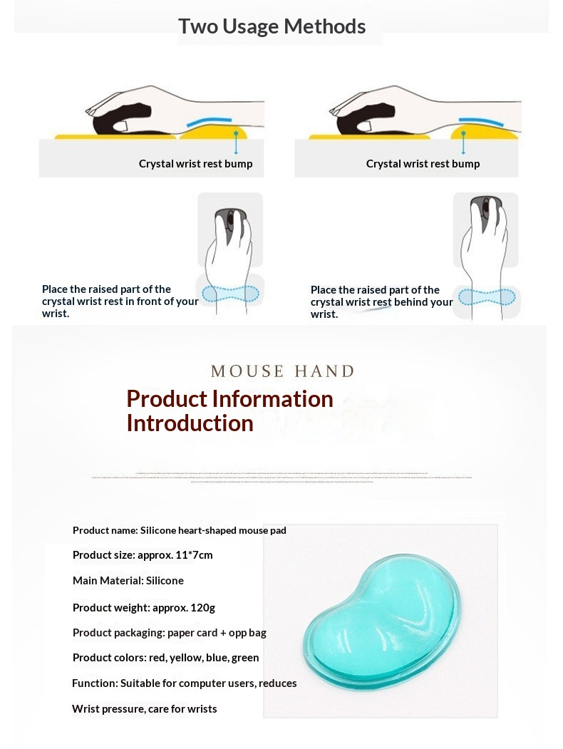 Crystal Gel Mouse Pad With Wrist Rest For Keyboard Support_voghion.com