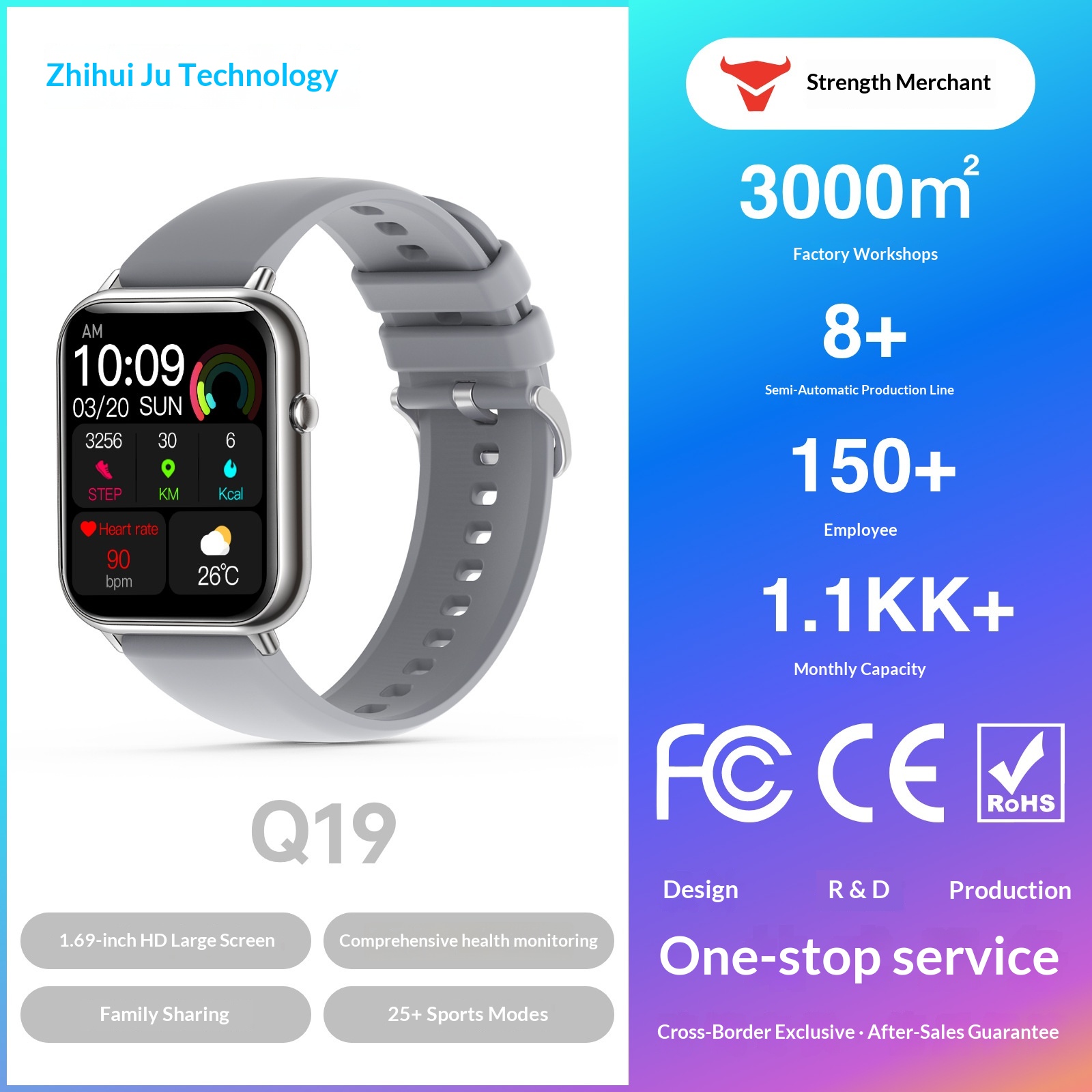 Smartwatch Eckig Fitness Tracker Mit Herzfrequenzmessung Ip68_voghion.com