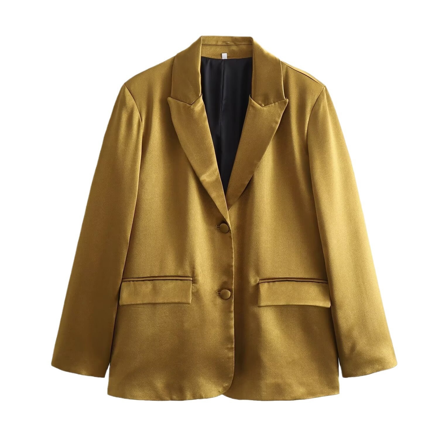UC&ZA Cross-border European And American New Women's Fashion Elegant Gold Shoulder-padded Loose Versatile Blazer 2107299_voghion.com