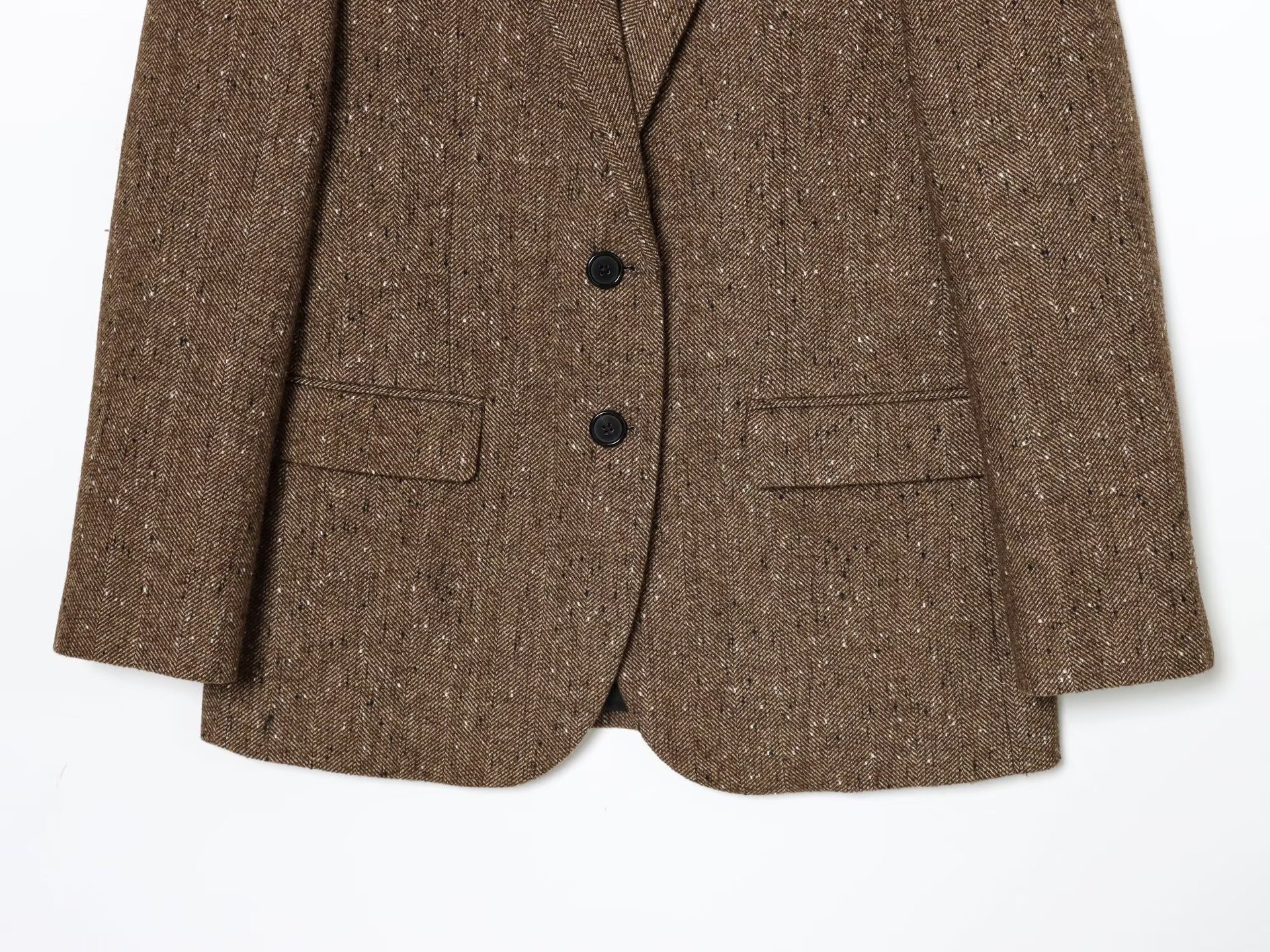 Eleganter Damen Blazer Mit Fischgrätmuster Für Frühling Herbst_voghion.com