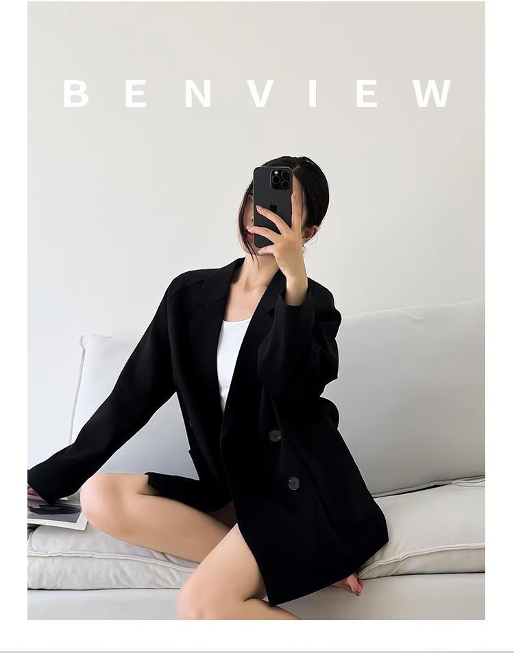 Blazer femme ample décontracté avec couleurs contrastées_voghion.com
