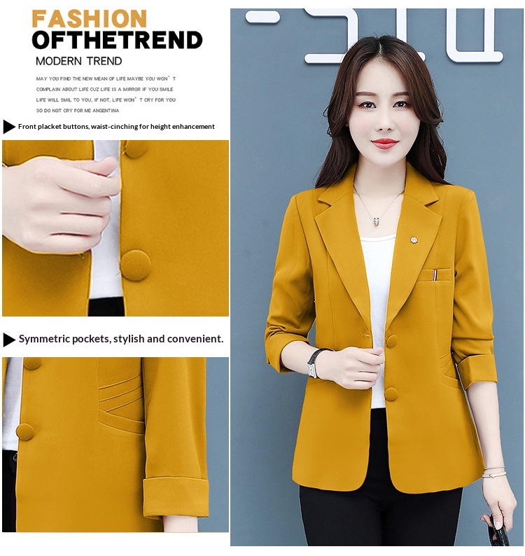 Women's Blazer Elegant Petite Slim Fit Lightweight Jacket Spring_voghion.com