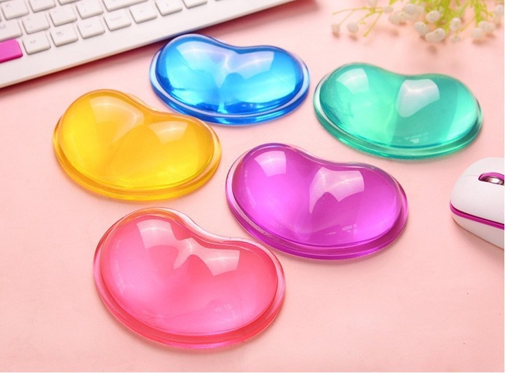 Crystal Gel Mouse Pad With Wrist Rest For Keyboard Support_voghion.com