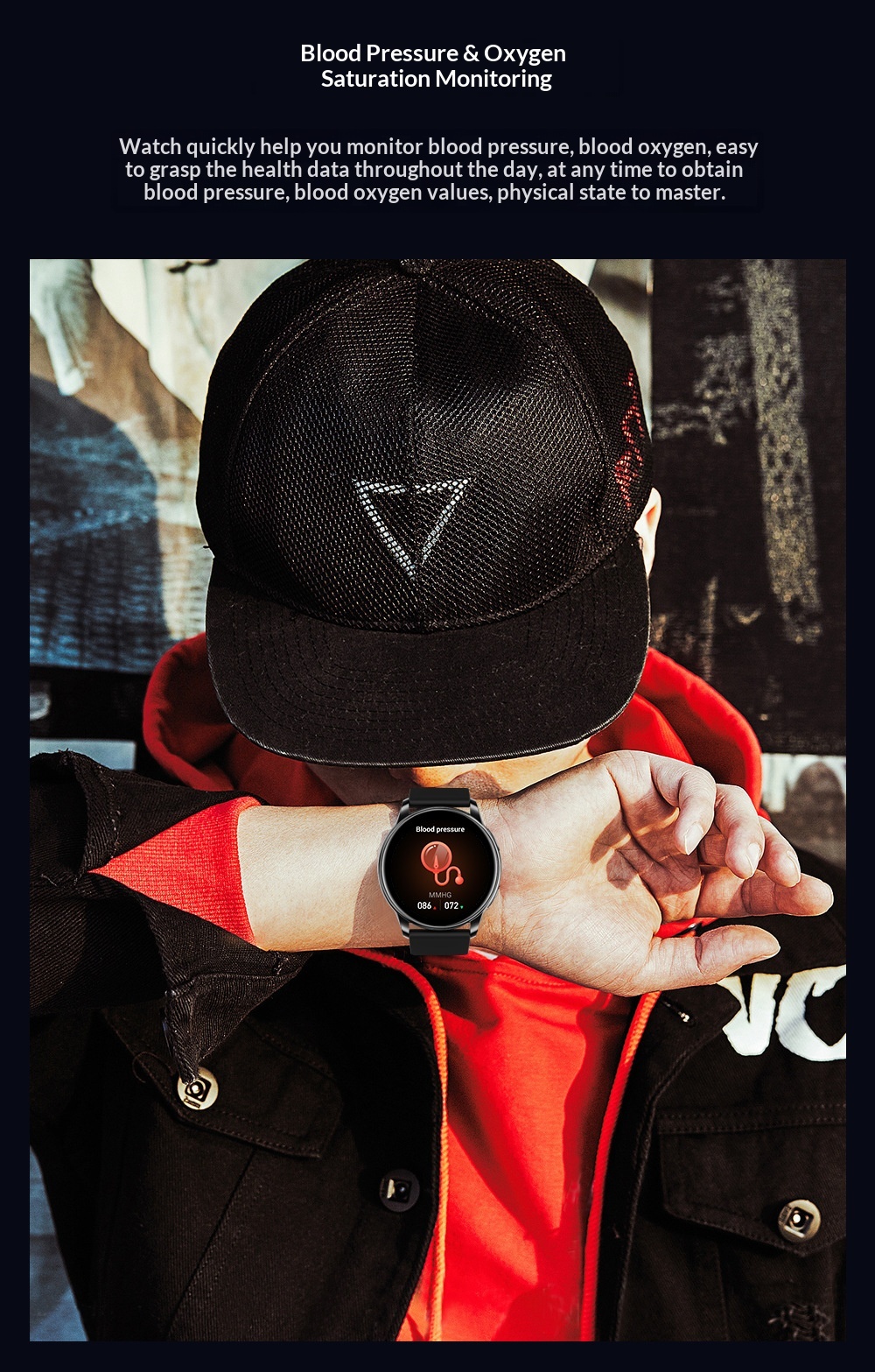Smart Watch With Heart Rate And Blood Oxygen Monitoring_voghion.com
