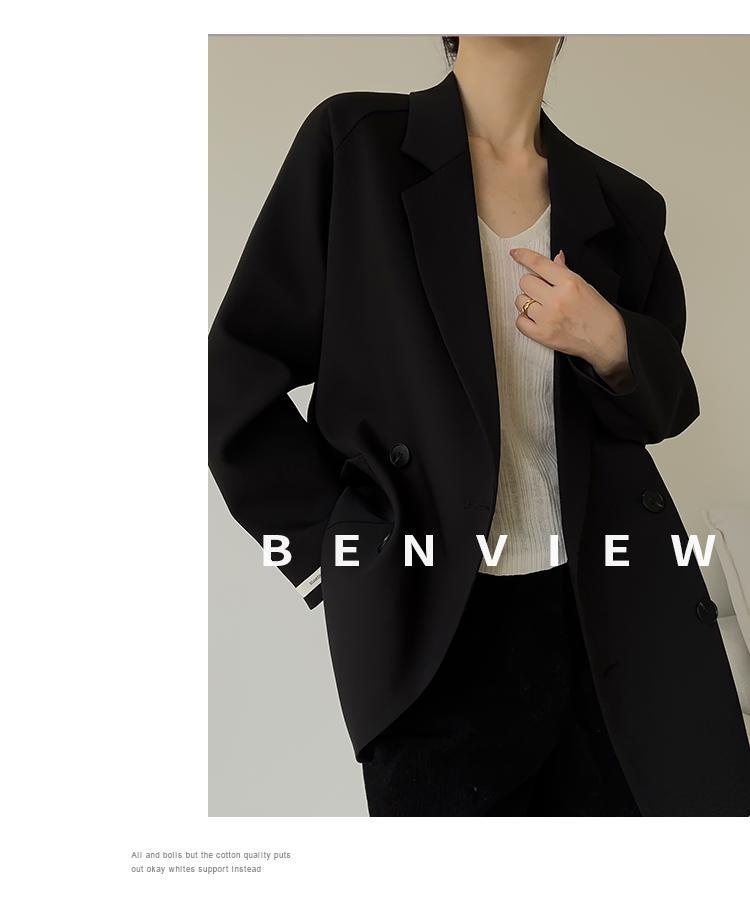 Blazer femme ample décontracté avec couleurs contrastées_voghion.com