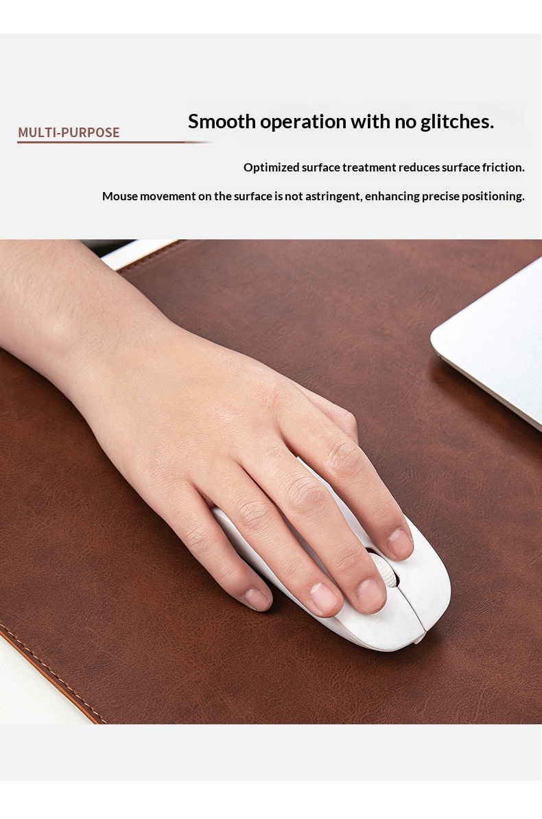 Mauspad aus hautfreundlichem Crazy Horse Leder mit authentischer Textur, extra groß, personalisierbar, für Büro, Computer, Schreibtisch._voghion.com