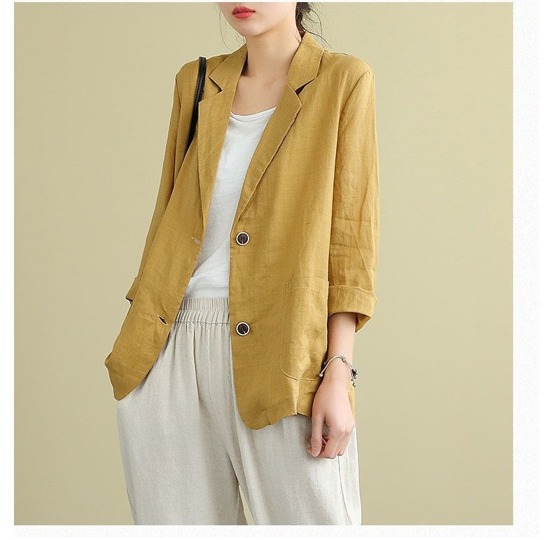 Women's Lightweight Linen Blazer For Elegant Summer Occasions_voghion.com