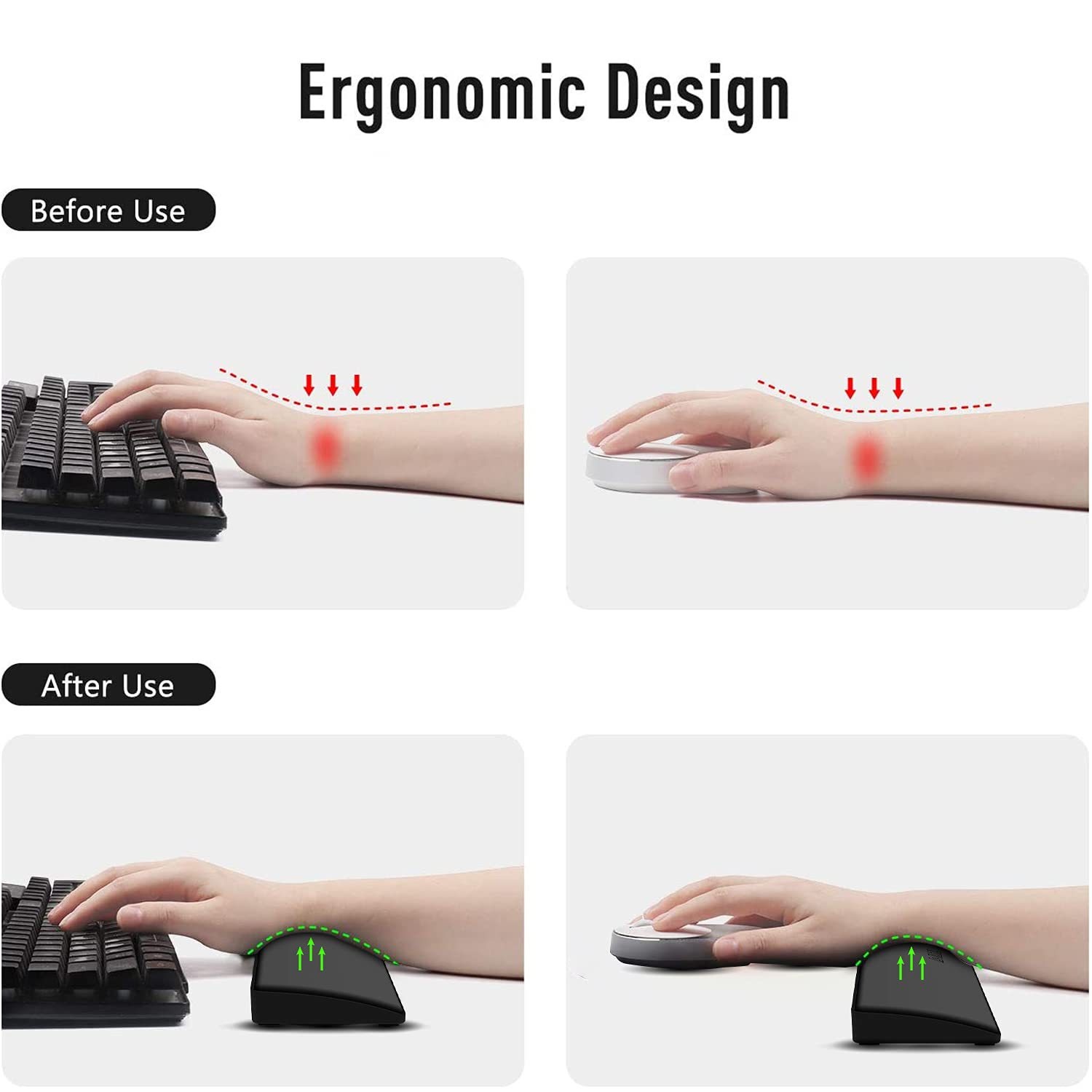 PIWIJOY 75% Layout Keyboard Wrist Rest Mouse Pad Leather Waterproof Soft Comfortable 104 Keys_voghion.com