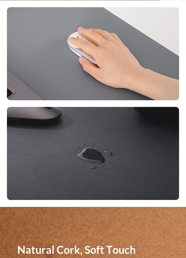 Tappetino per mouse extra-large a doppio materiale/extra-large impermeabile per gaming competitivo, antiscivolo, tinta unita, uso ufficio_voghion.com