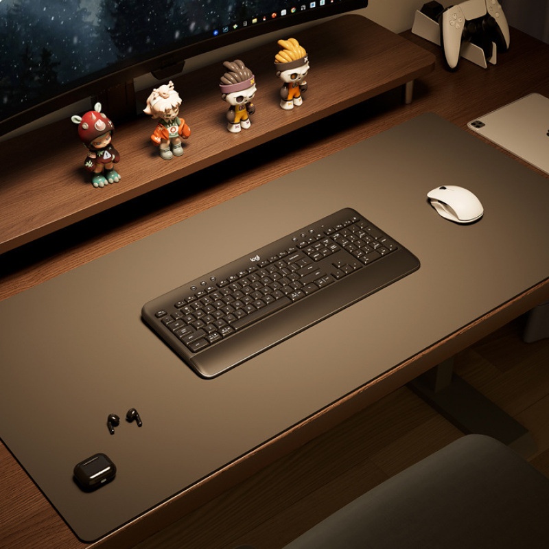 Tapis de souris extra large haut de gamme pour ordinateur de bureau, portable ou de bureau, avec clavier et livres._voghion.com