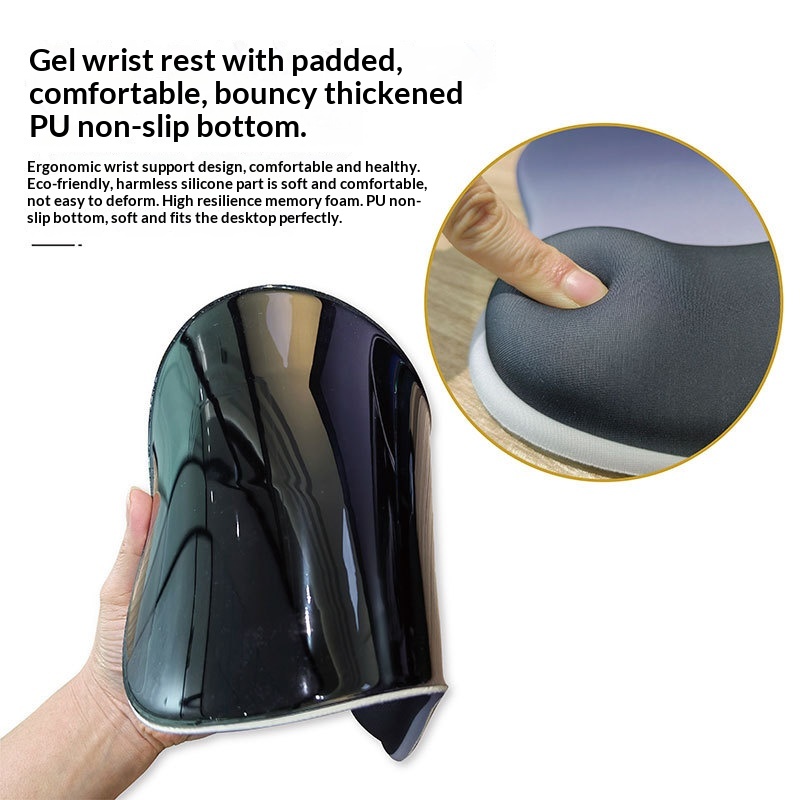 Rest Silicone Wrist Support Gradient Simple Thickened Non-Slip Ergonomic Computer Mouse Pad_voghion.com
