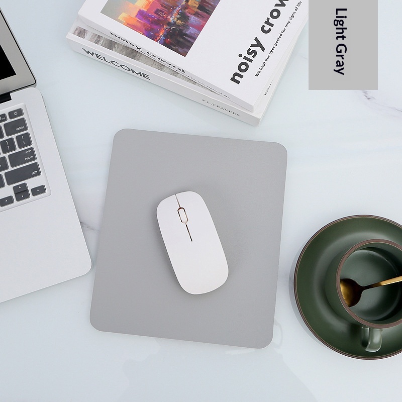 Solid Color Simple Leather Small Size Advertising Computer Laptop Office Gaming Mouse Pad Customizable_voghion.com