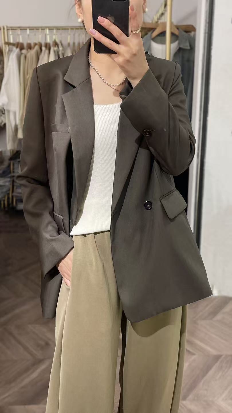 Dames lichtgewicht blazer jas elegant met revers en lange mouw_voghion.com