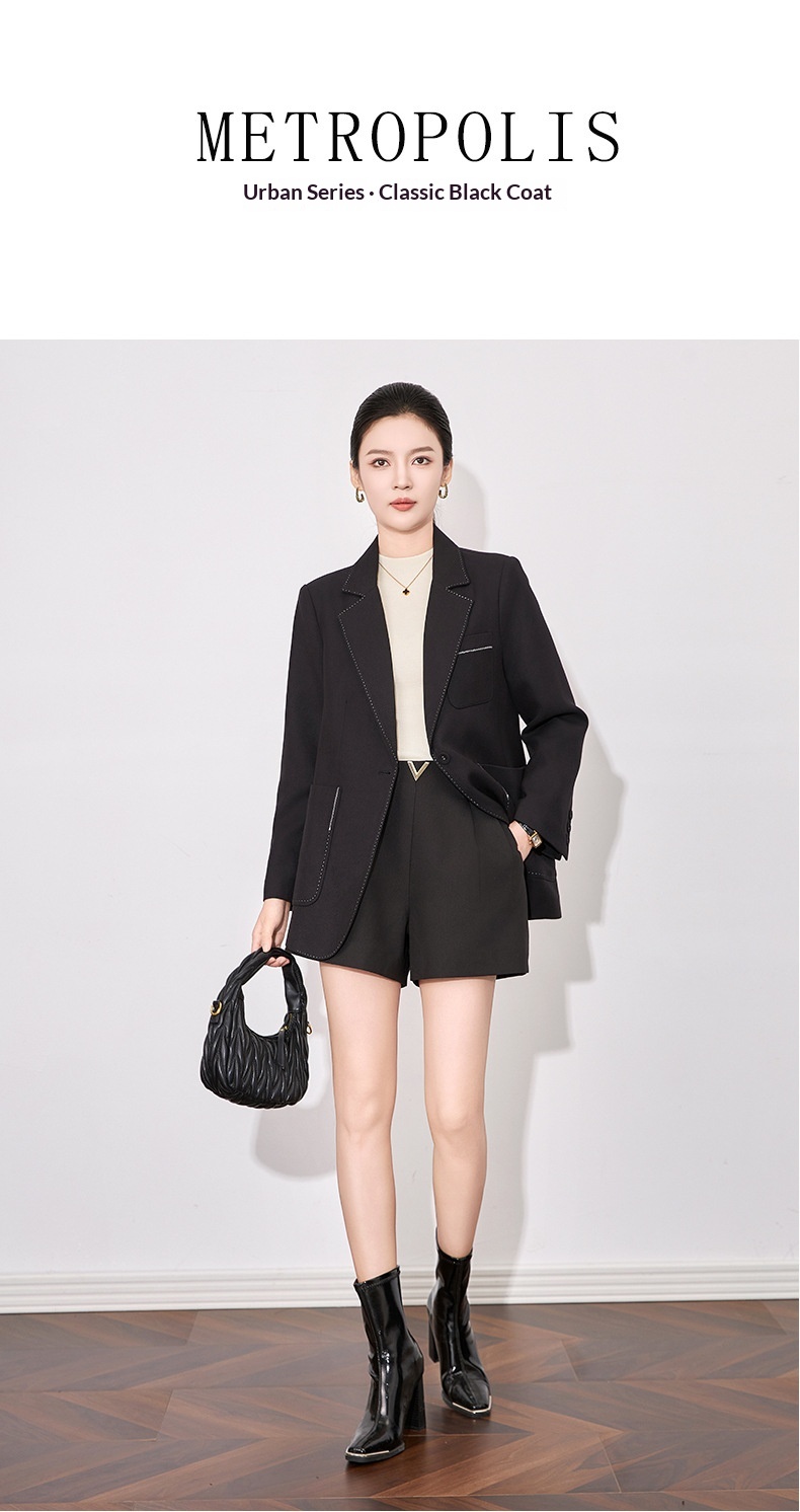 Women's Blazer Jacket Autumn Casual British Style Wool Coat_voghion.com