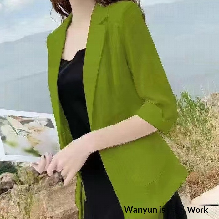 Lightweight Women's Linen Blazer For Summer Sun Protection Style_voghion.com