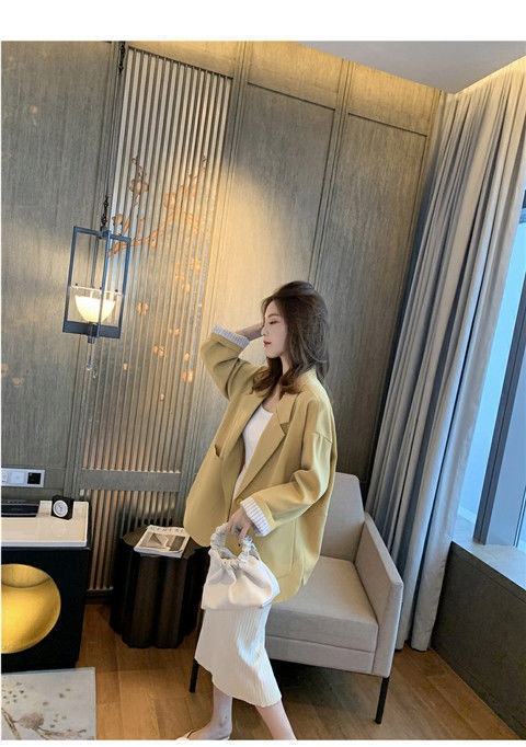 Women's Blazer Mid-length Loose Casual Coat For Spring And Autumn_voghion.com
