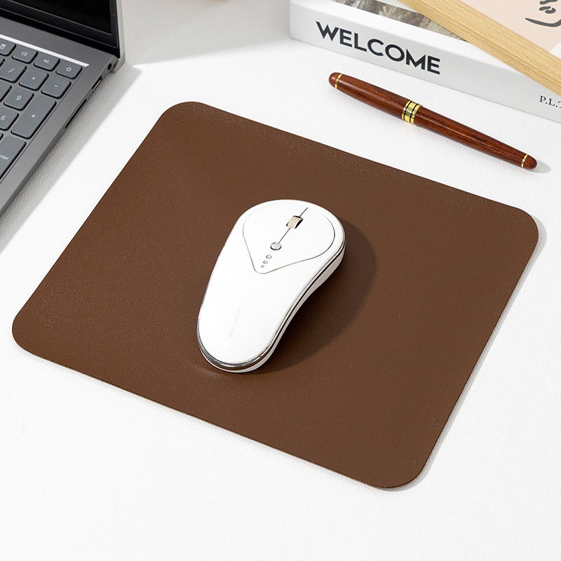 Solid Color Simple Leather Small Size Advertising Computer Laptop Office Gaming Mouse Pad Customizable_voghion.com