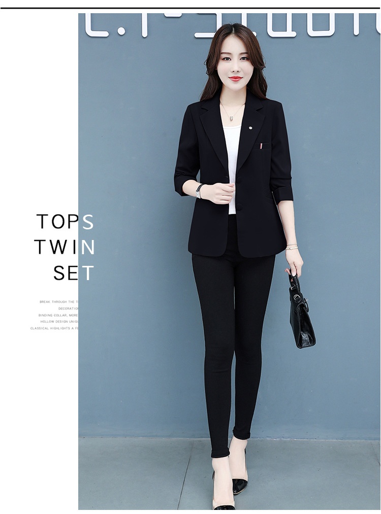 Women's Blazer Elegant Petite Slim Fit Lightweight Jacket Spring_voghion.com