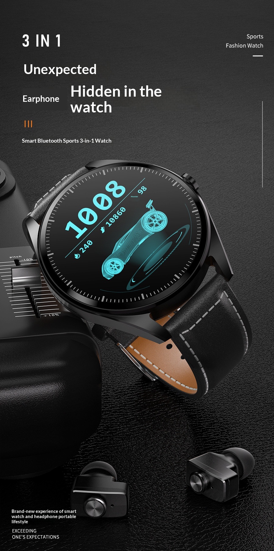 Smartwatch Mit Tws-ohrhörern Herzfrequenz Schlaftracker Nfc Sport_voghion.com