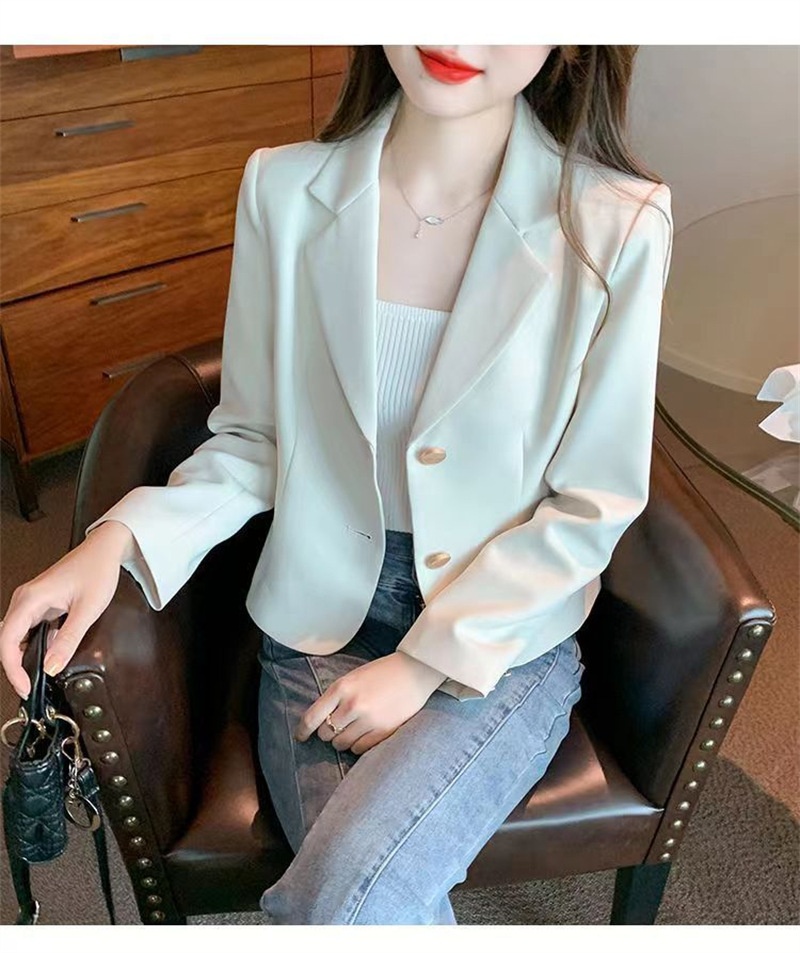 Short Blazer For Women Elegant Lightweight Jacket For Spring_voghion.com