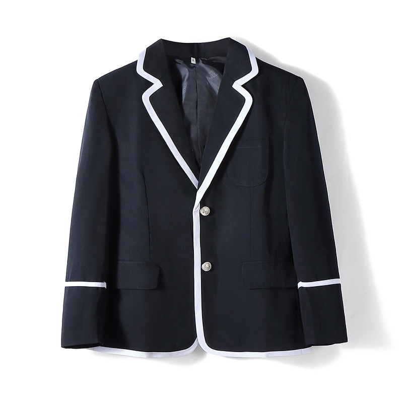 Unisex Japanese College Jacket Solid Color Long Sleeved Coat_voghion.com