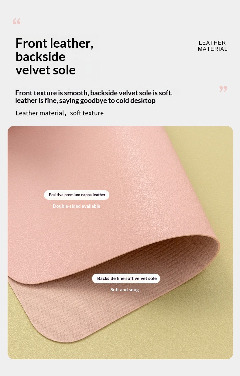 Solid Color Simple Leather Small Size Advertising Computer Laptop Office Gaming Mouse Pad Customizable_voghion.com