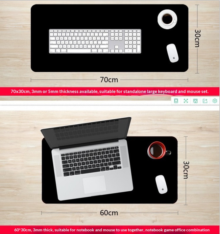 Stitched Edge Gaming Pad, Large Personalized Mouse With Edge, Thickened Office Desk Mat And Keyboard Pad_voghion.com