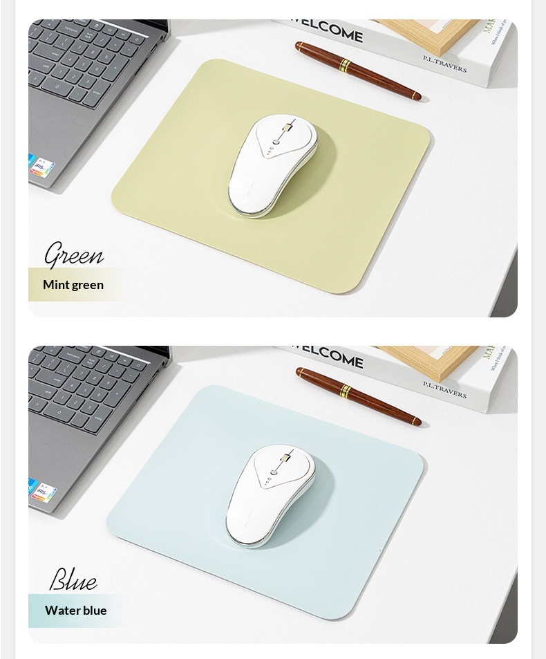 Solid Color Simple Leather Small Size Advertising Computer Laptop Office Gaming Mouse Pad Customizable_voghion.com