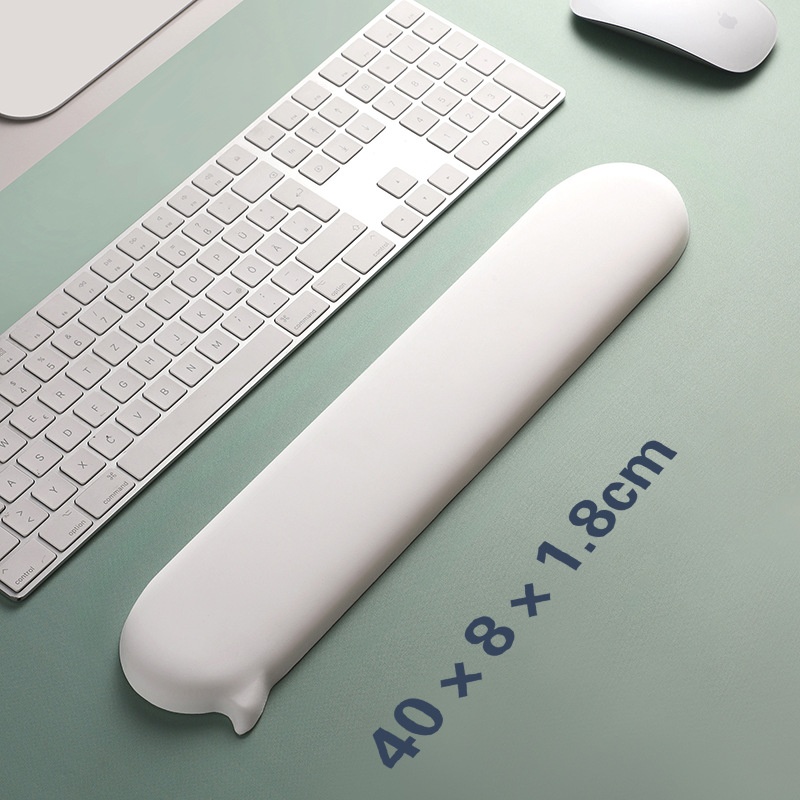 Chat Bubble Silicone Mouse Keyboard Support Palm Rest Wrist Pad White High Aesthetic Solid Color_voghion.com