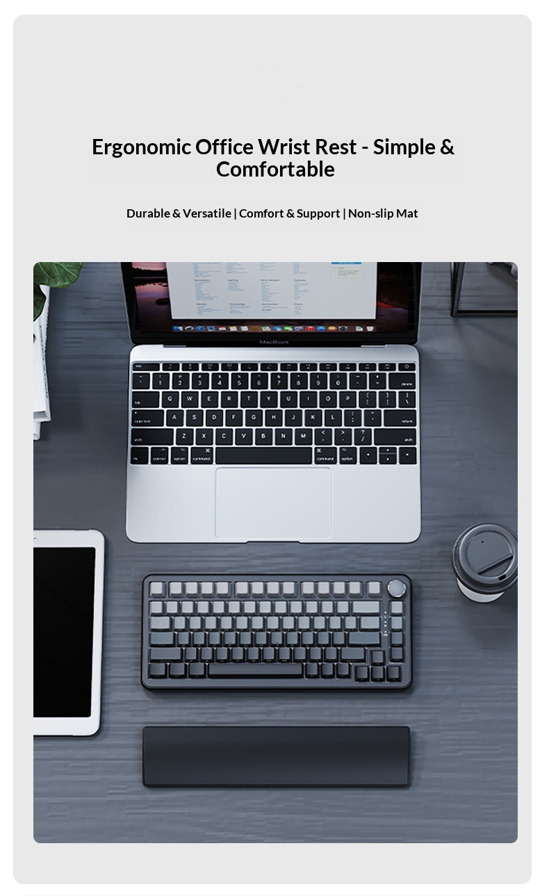 PIWIJOY 75% Layout Keyboard Wrist Rest Mouse Pad Leather Waterproof Soft Comfortable 104 Keys_voghion.com