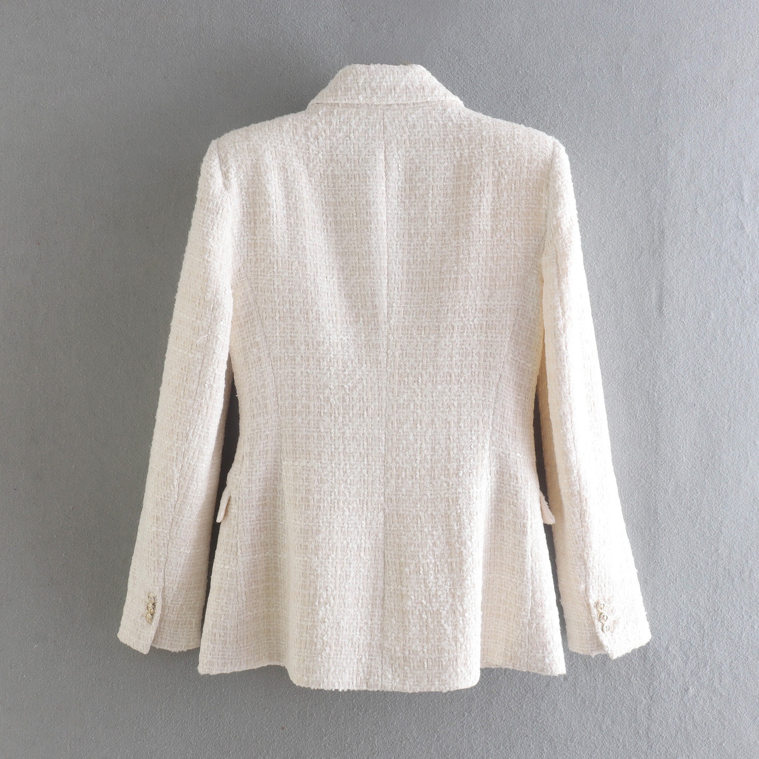 Double-breasted Lightweight Women’s Coat In Elegant Texture Style_voghion.com