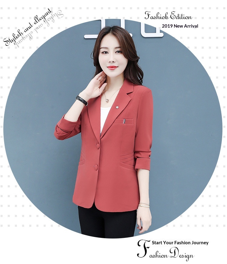 Women's Blazer Elegant Petite Slim Fit Lightweight Jacket Spring_voghion.com
