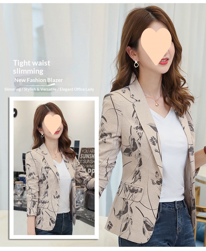 Women's Blazer Slim Fit Single Button Lightweight Spring Jacket_voghion.com