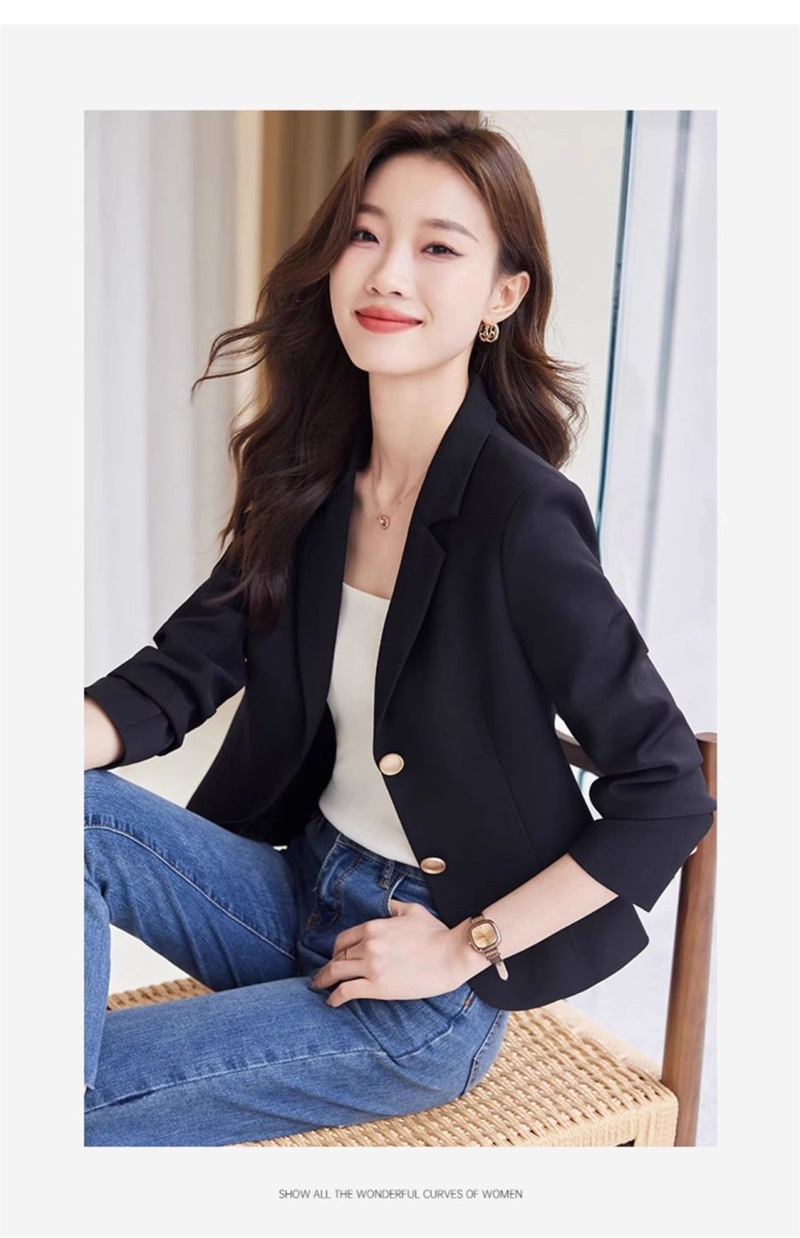 Short Blazer For Women Elegant Lightweight Jacket For Spring_voghion.com