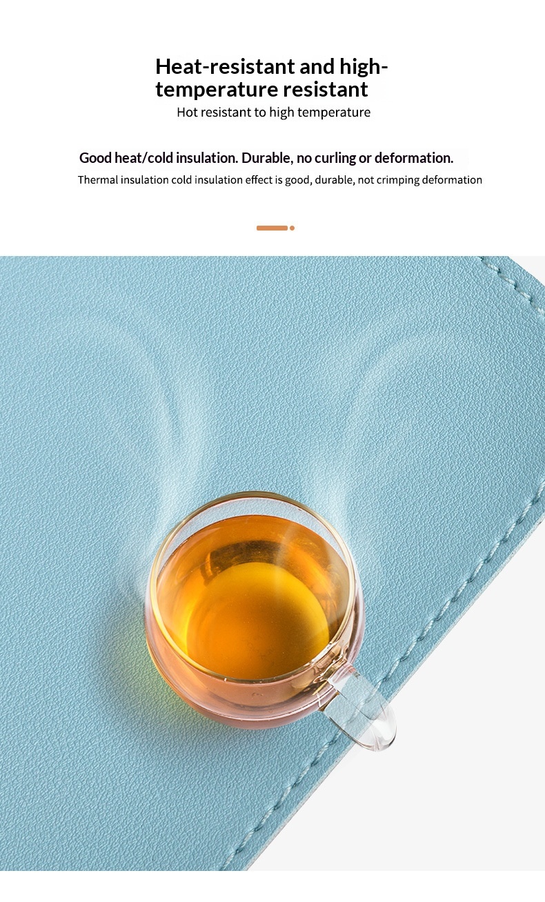 Tapis de souris extra large pour ordinateur portable, imperméable, à motif cuir avec logo publicitaire, disponible en stock._voghion.com