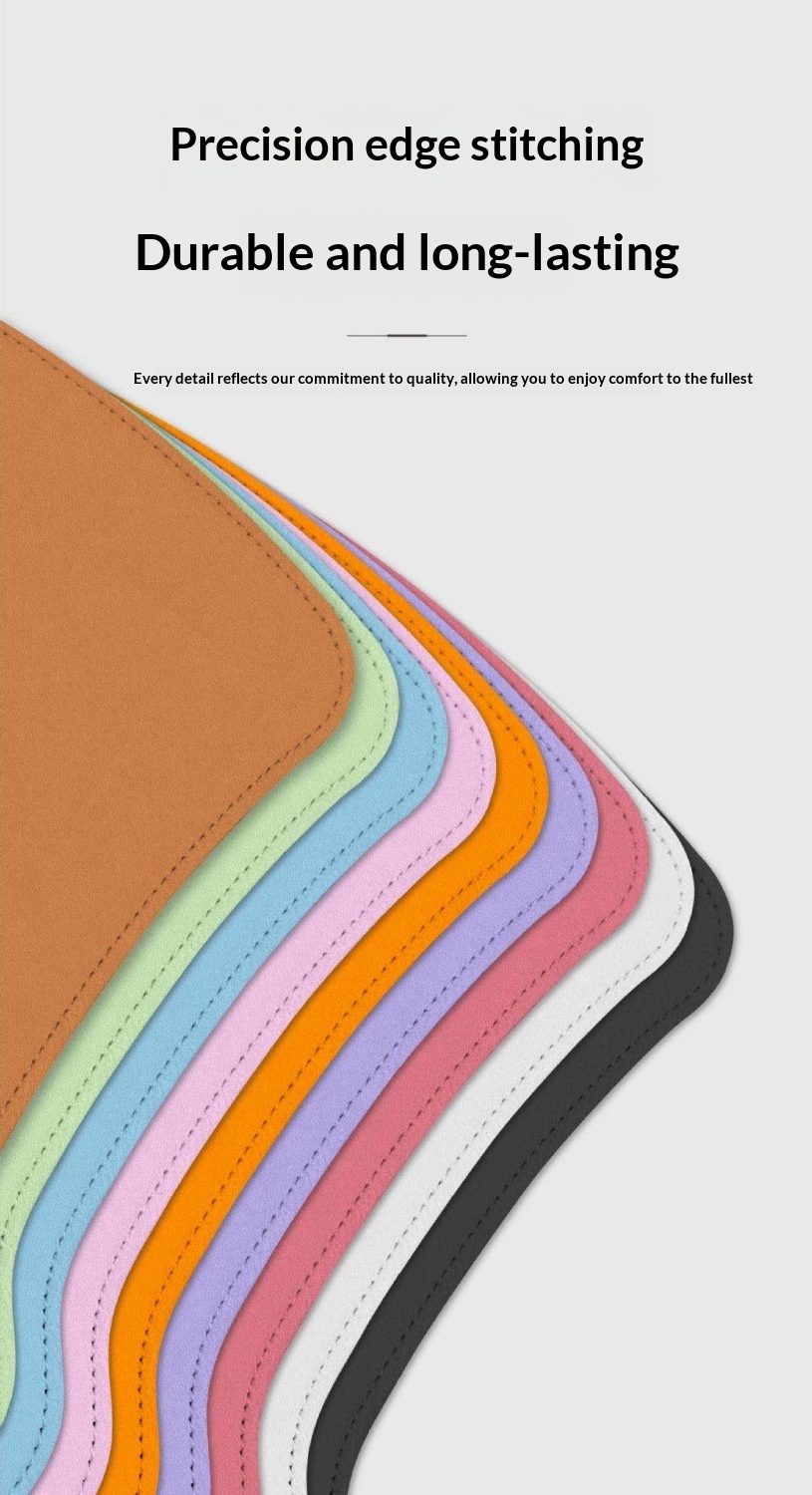 Neue, einfarbige Handgelenkauflage aus Leder, schlichtes Retro-Mauspad für Büro und Business_voghion.com