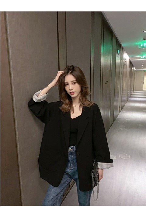 Women's Blazer Mid-length Loose Casual Coat For Spring And Autumn_voghion.com