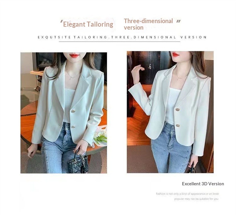 Short Blazer For Women Elegant Lightweight Jacket For Spring_voghion.com