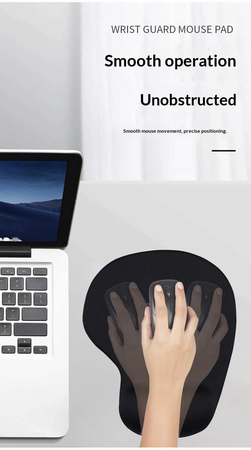 Repose-poignet de souris antidérapant en silicone pour bureau, jeu et bureau, couleur unie_voghion.com