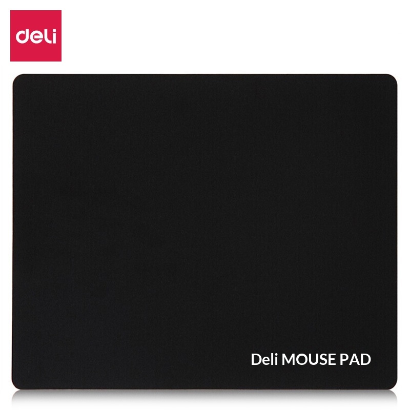 Deli 3692 Mouse Block Black Office Gaming Rubber Soft Pad_voghion.com