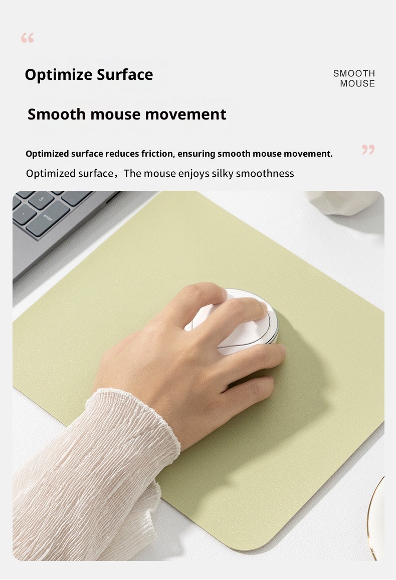 Solid Color Simple Leather Small Size Advertising Computer Laptop Office Gaming Mouse Pad Customizable_voghion.com