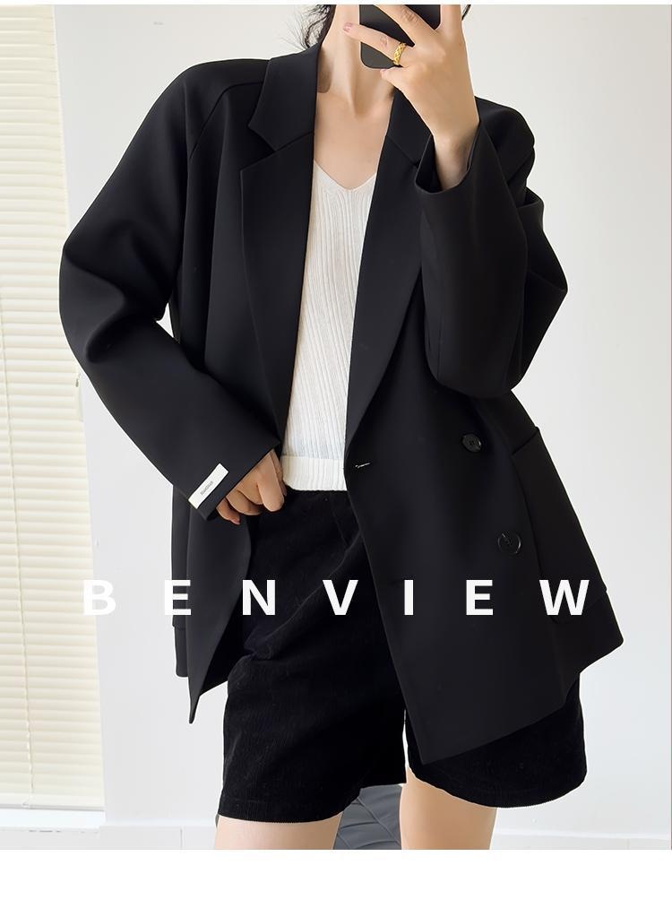 Blazer femme ample décontracté avec couleurs contrastées_voghion.com