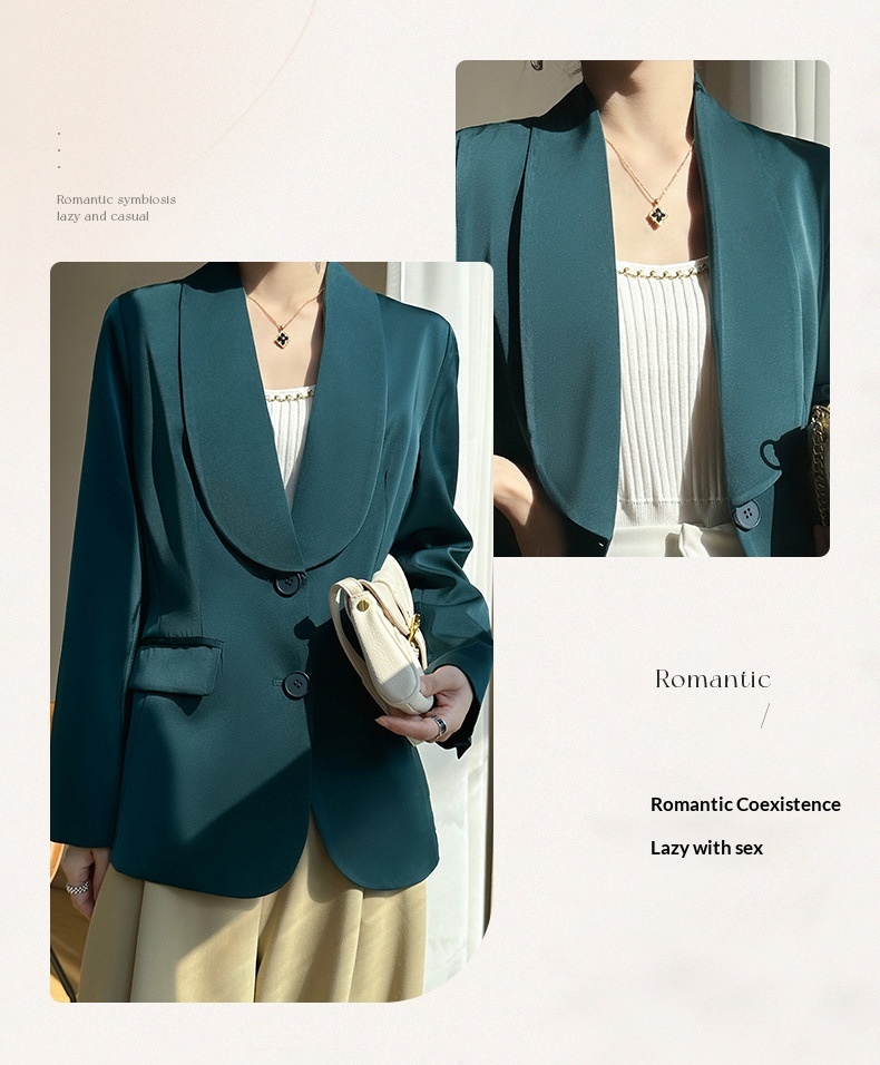 Women's Satin Blazer Elegant Loose Lightweight Jacket For Summer_voghion.com