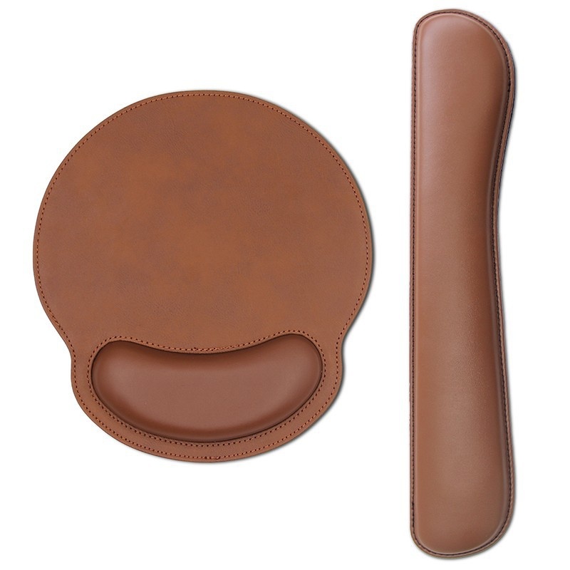 High-End PU Leather Soft Surface Keyboard Rest Computer Wrist Gaming Mouse Pad_voghion.com