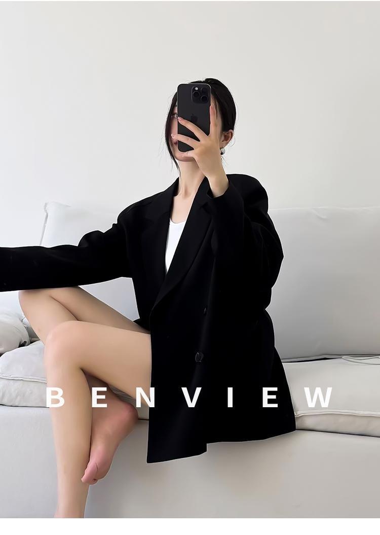Blazer femme ample décontracté avec couleurs contrastées_voghion.com