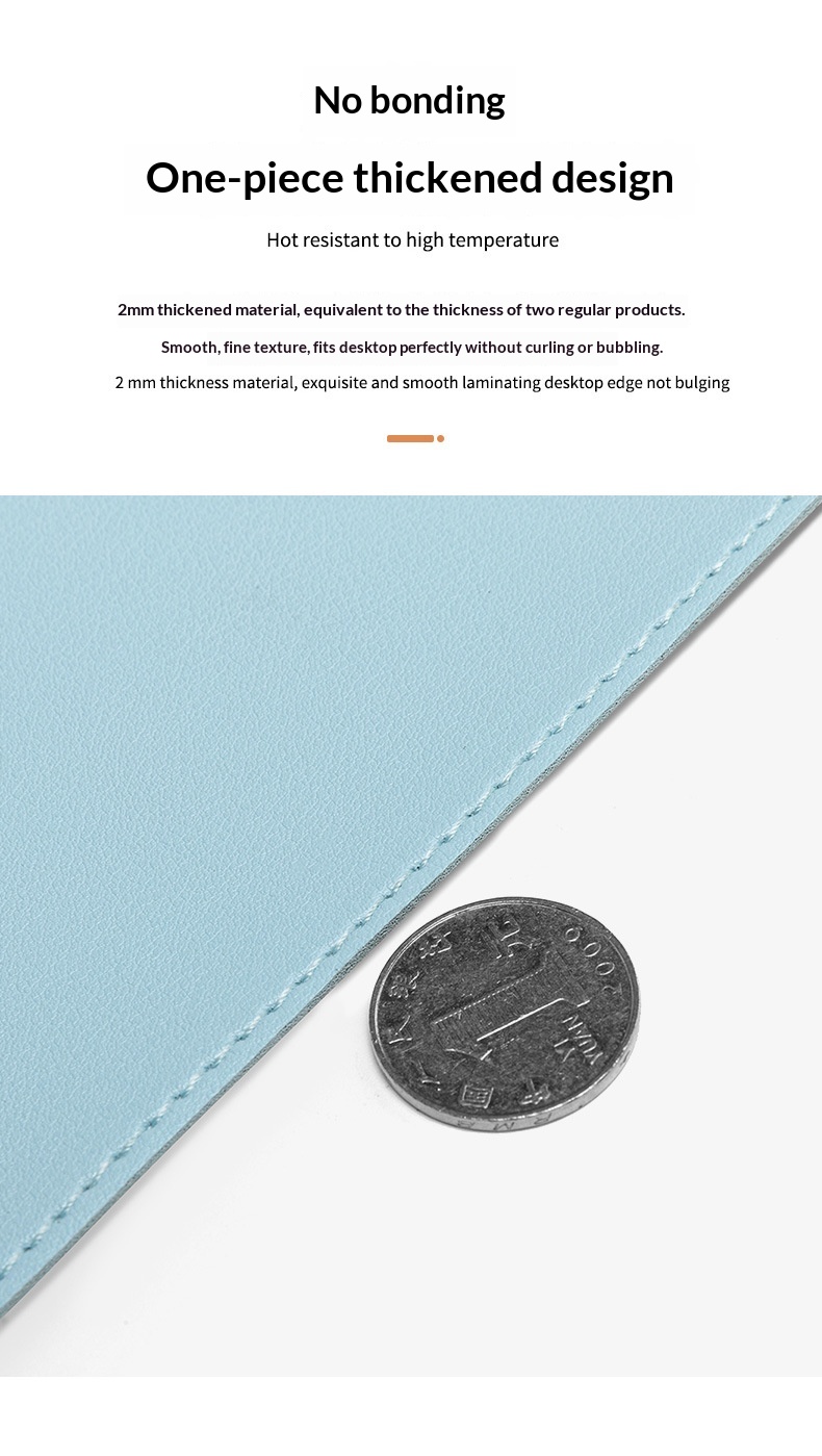 Tapis de souris extra large pour ordinateur portable, imperméable, à motif cuir avec logo publicitaire, disponible en stock._voghion.com