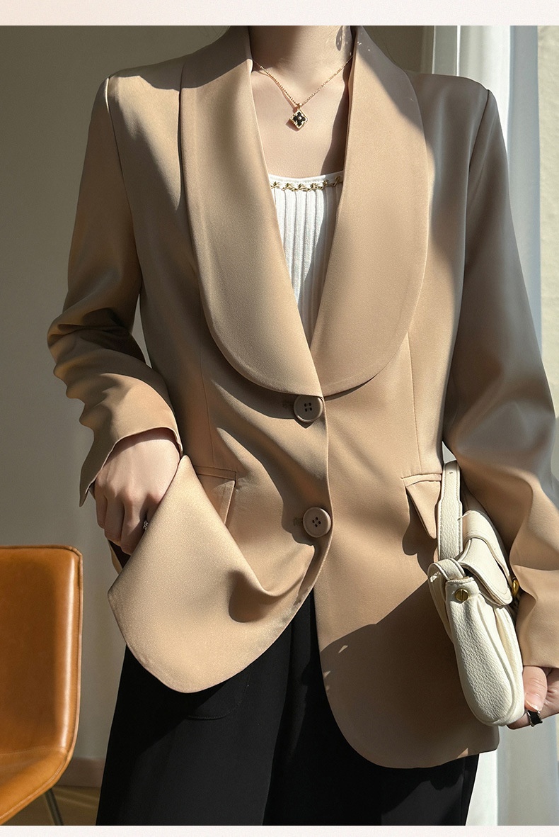 Women's Satin Blazer Elegant Loose Lightweight Jacket For Summer_voghion.com