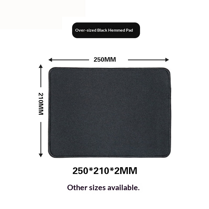 Gaming Small Size Non-Slip Lock Edge Full Black Keyboard Cloth Office Home Solid Color Desk Mat Mouse Pad Customization_voghion.com