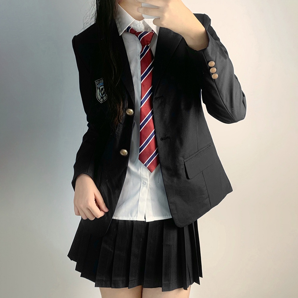 JK Uniform Japanese Style Blazer For Women Black Suit Student Casual Outfit_voghion.com