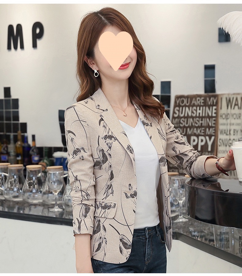 Women's Blazer Slim Fit Single Button Lightweight Spring Jacket_voghion.com
